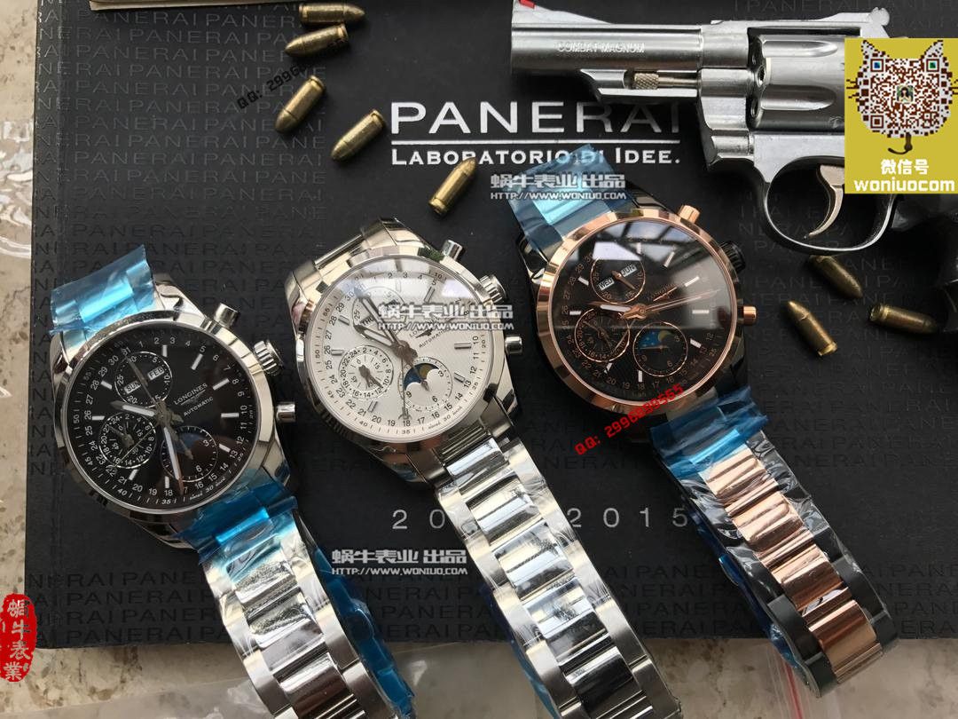   实拍图鉴赏  YL厂之浪琴康铂旗舰版L2.798.4.52.6男表《黑面表盘》 / L052A