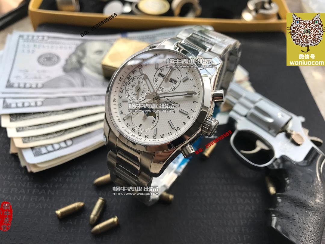   实拍图鉴赏  YL厂之浪琴康铂旗舰版L2.798.4.52.6男表《黑面表盘》 / L052A