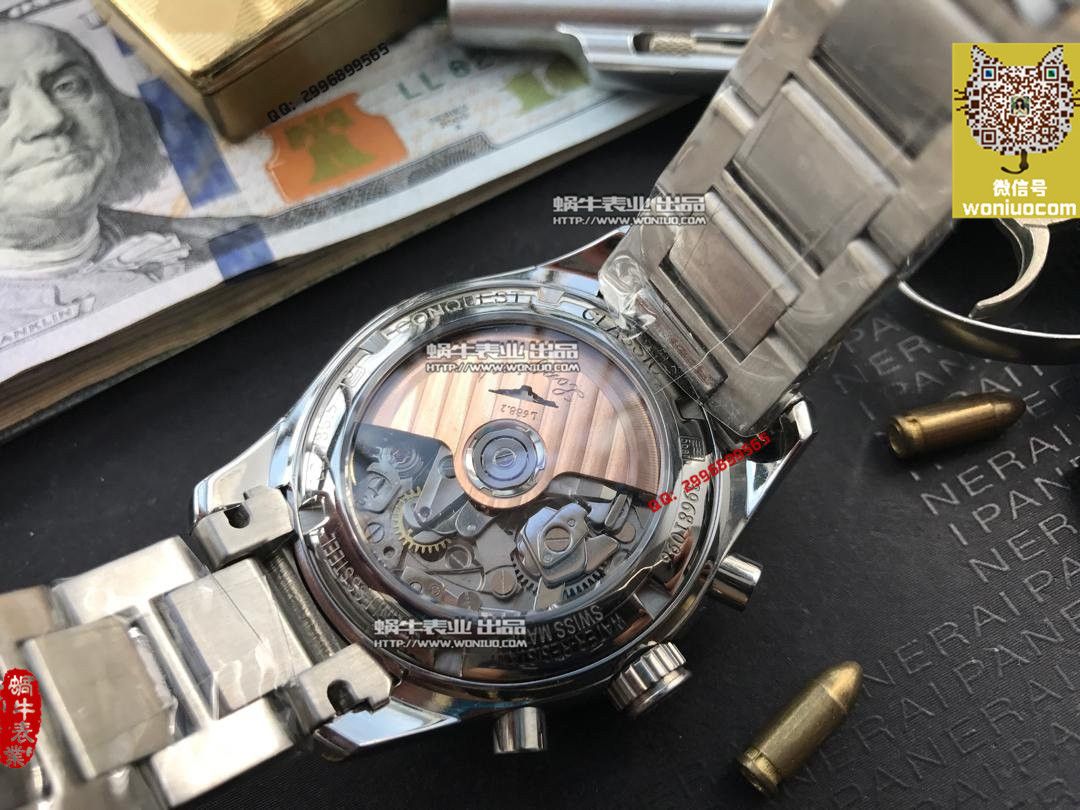   实拍图鉴赏  YL厂之浪琴康铂旗舰版L2.798.4.52.6男表《黑面表盘》 / L052A