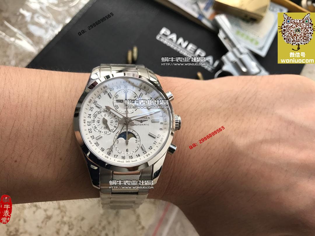   实拍图鉴赏  YL厂之浪琴康铂旗舰版L2.798.4.52.6男表《黑面表盘》 / L052A