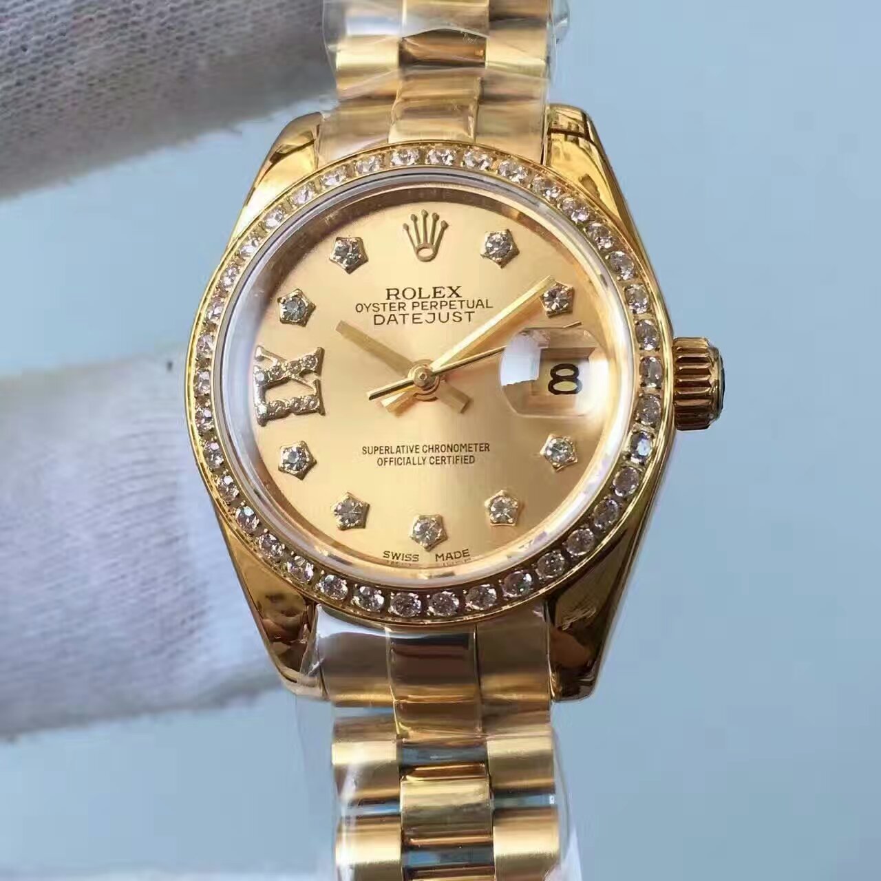   台湾厂劳力士女装日志型系列279178香槟面表盘女士腕表 / R147