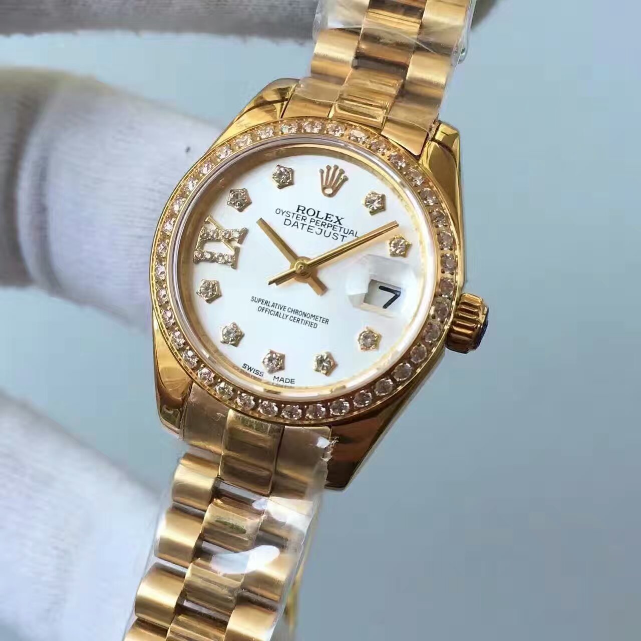   台湾厂劳力士女装日志型系列白面表盘女士腕表 / R149