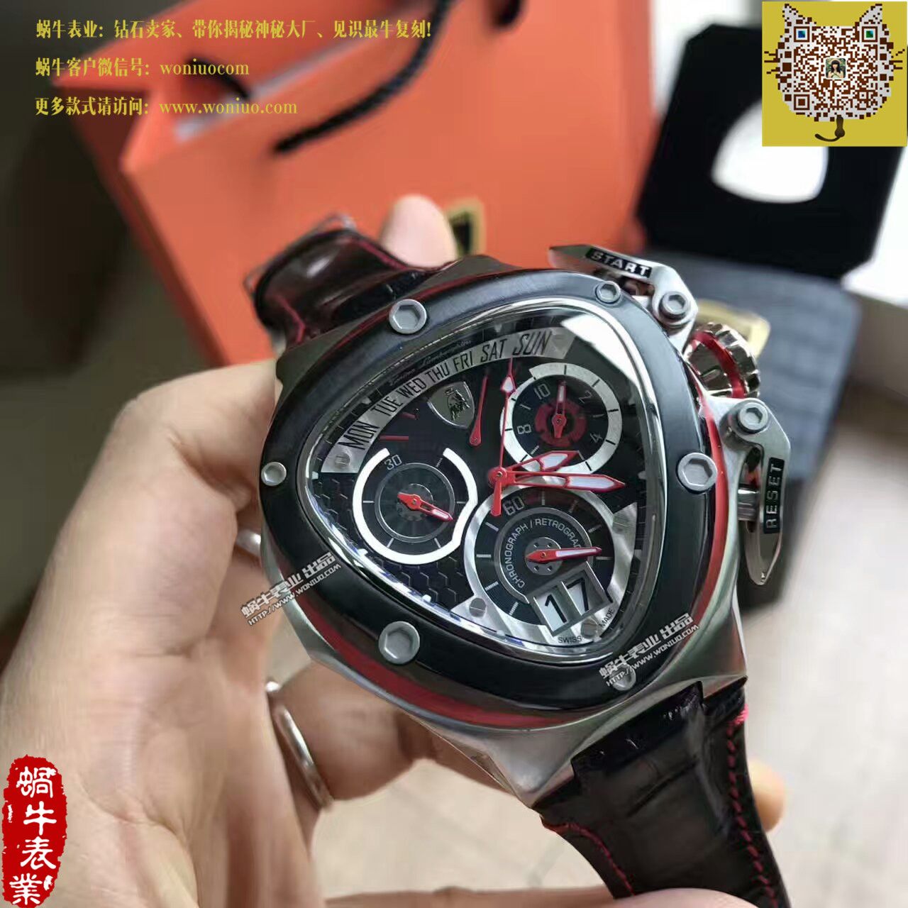   正品原单  兰博基尼 六针计时石英男表 / LB001