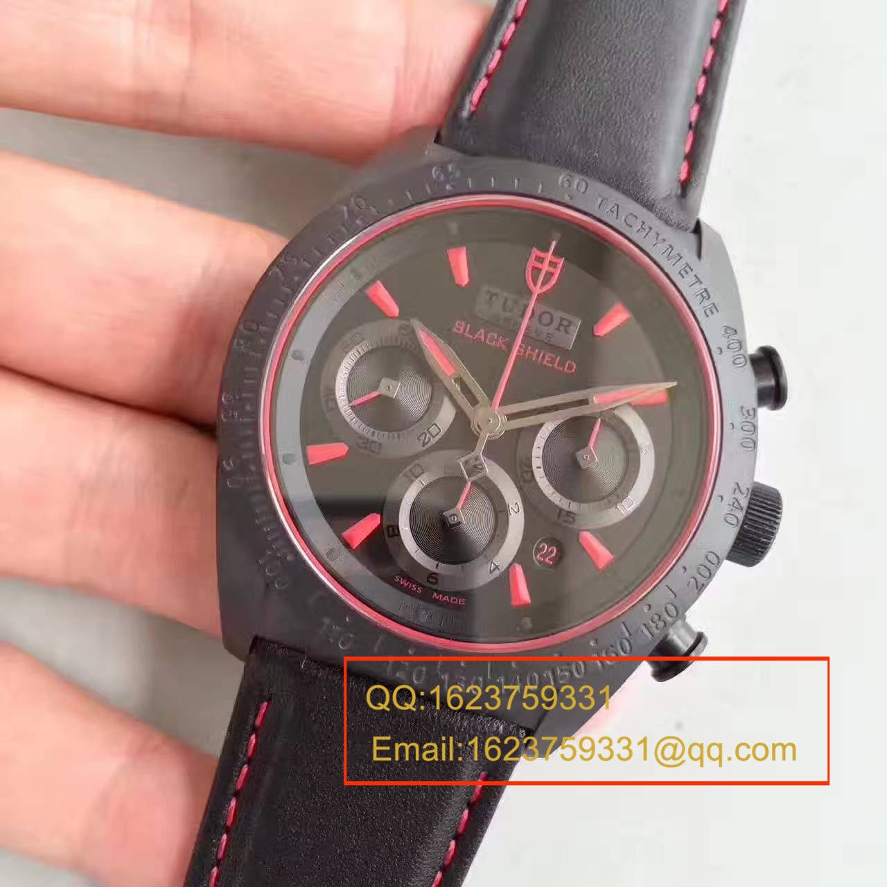   ZF厂帝舵《杜卡迪大魔鬼》FASTRIDER BLACK SHIELD系列42000CR橡胶表带腕表 / DTBC006