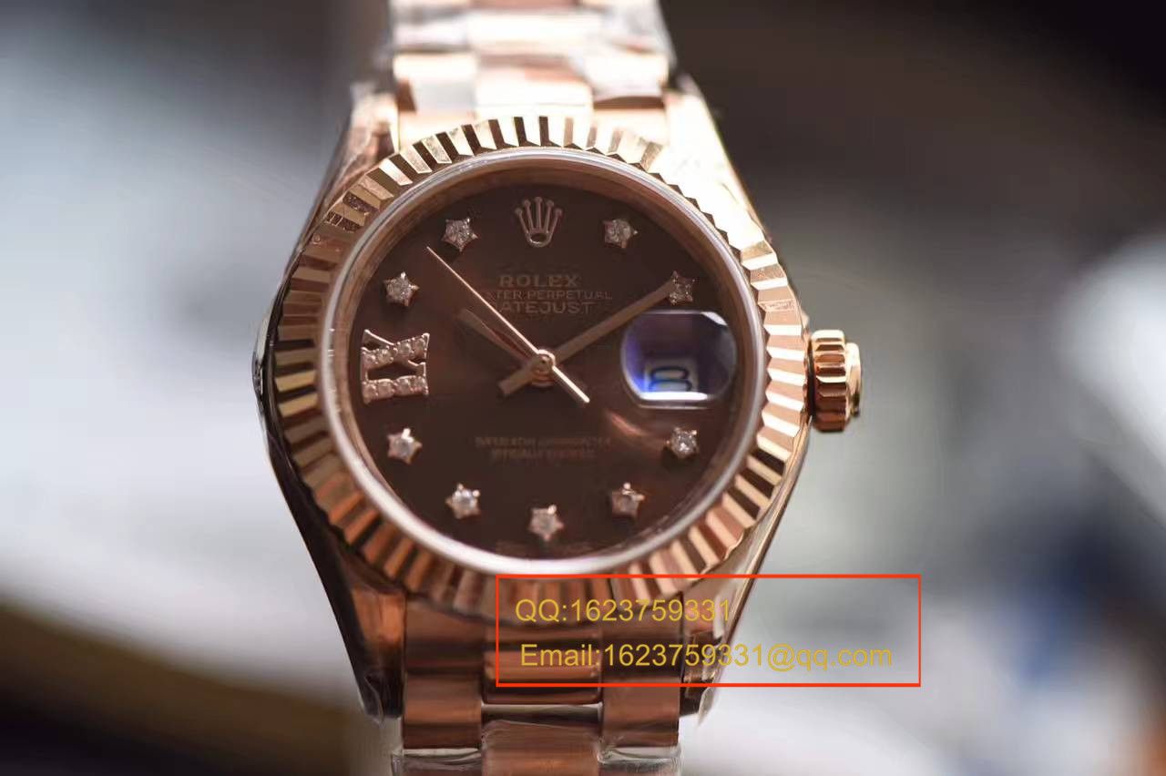   SY厂劳力士女装日志型系列279171巧克力面表盘女士腕表 / RBA182