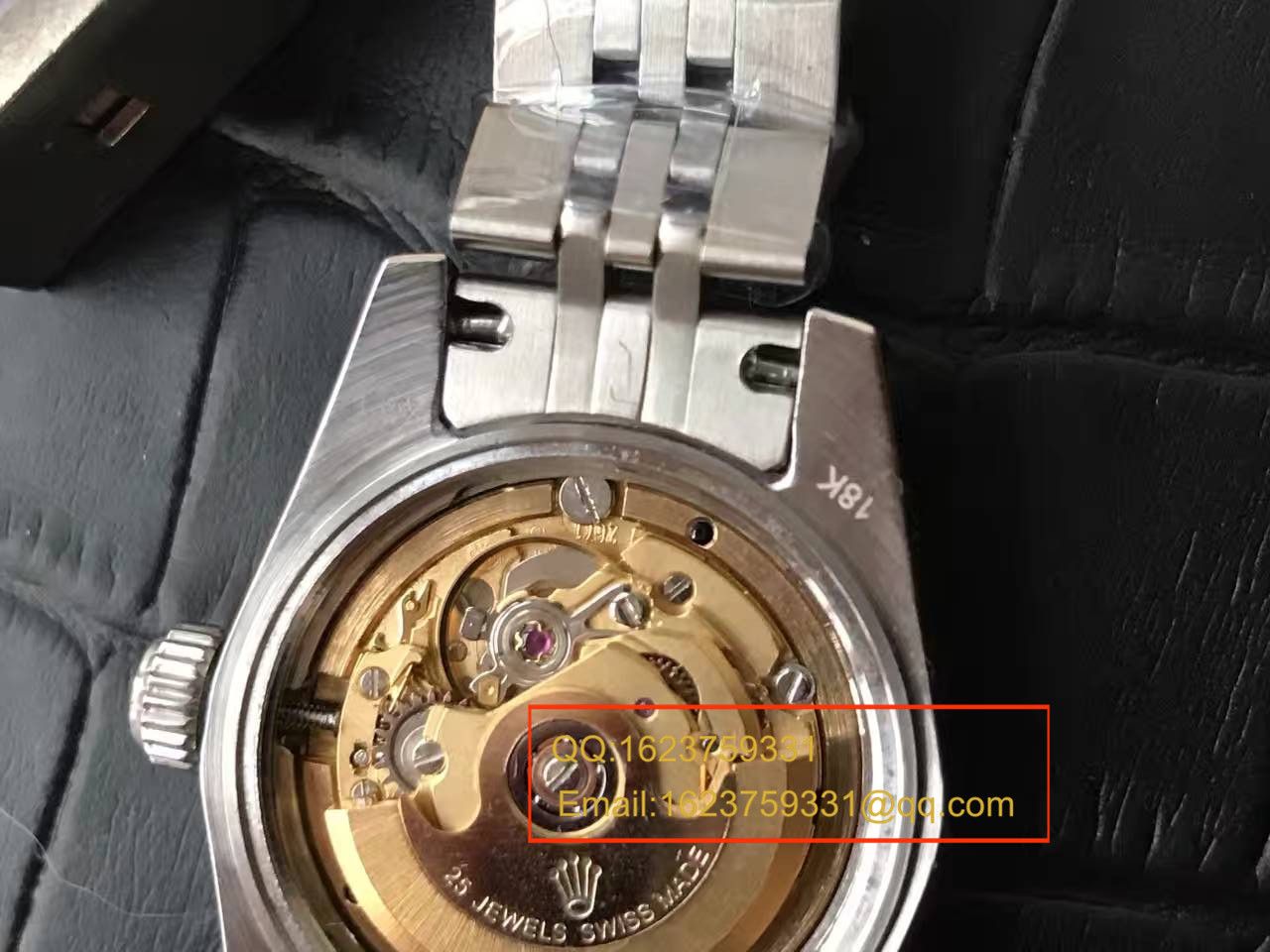   台湾厂劳力士女装日志型系列179174黑盘镶钻女士腕表 / RB0170