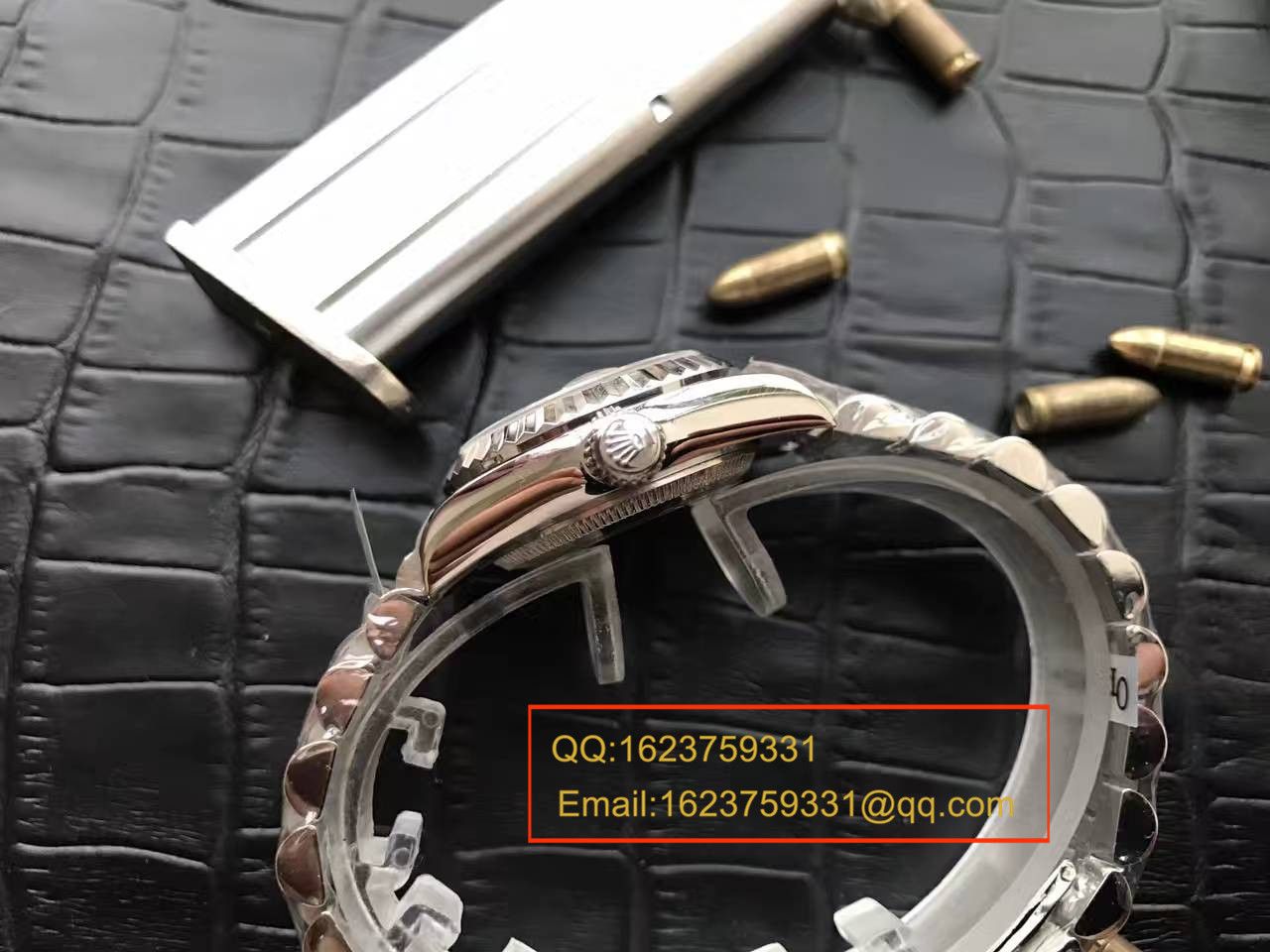   台湾厂劳力士女装日志型系列179174黑盘镶钻女士腕表 / RB0170