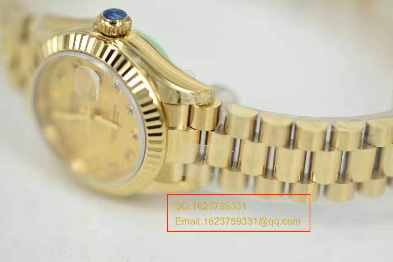   SY厂劳力士女装日志型系列279178香槟面镶钻腕表 / R185