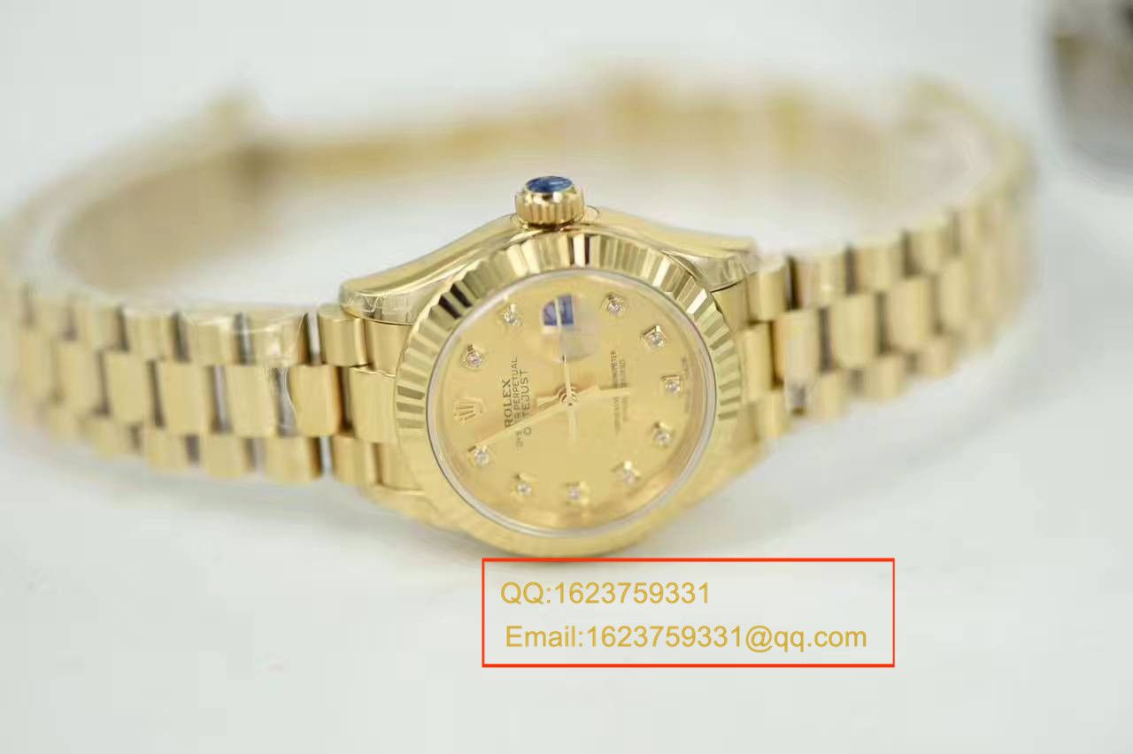   SY厂劳力士女装日志型系列279178香槟面镶钻腕表 / R185