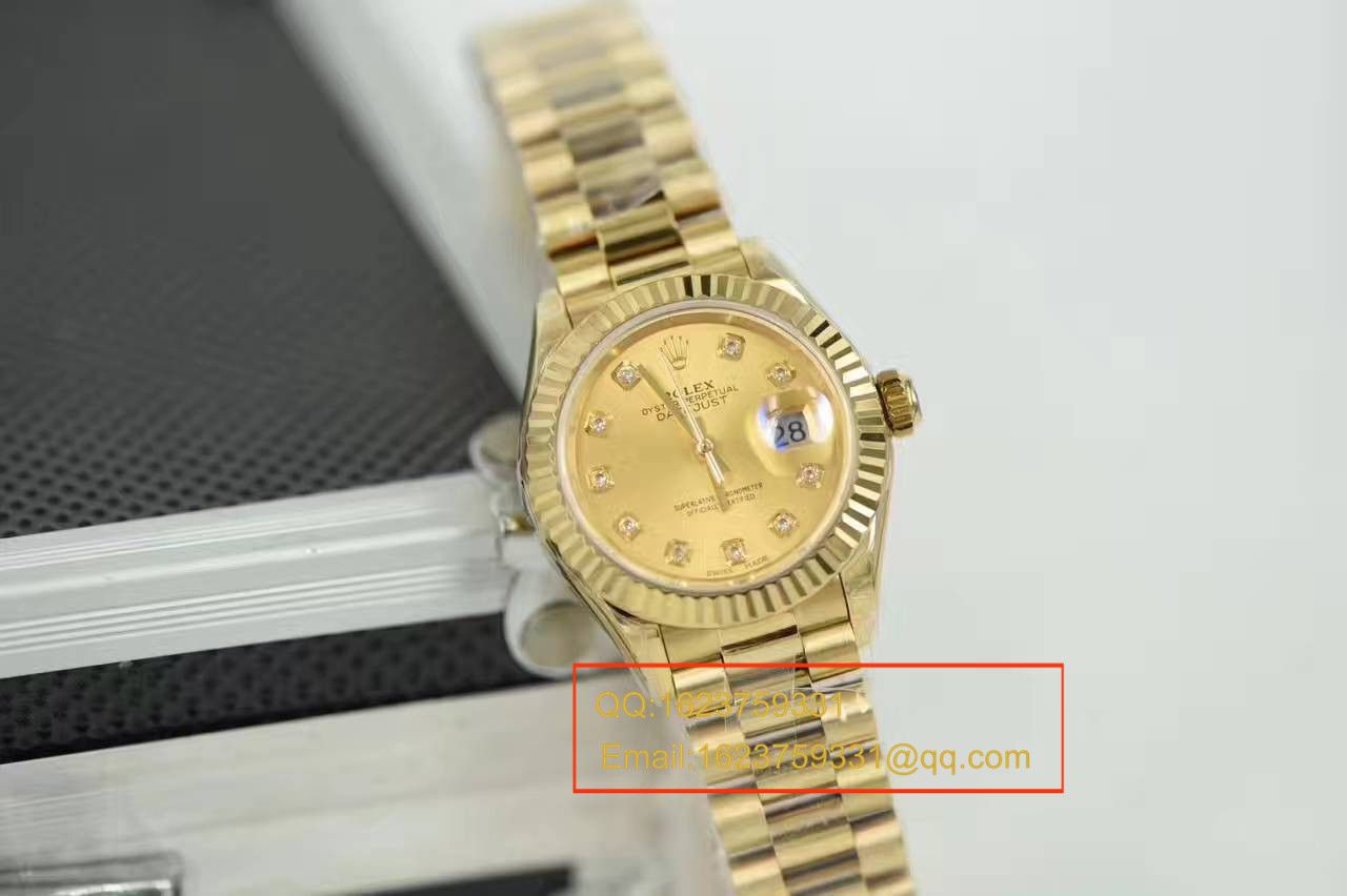   SY厂劳力士女装日志型系列279178香槟面镶钻腕表 / R185
