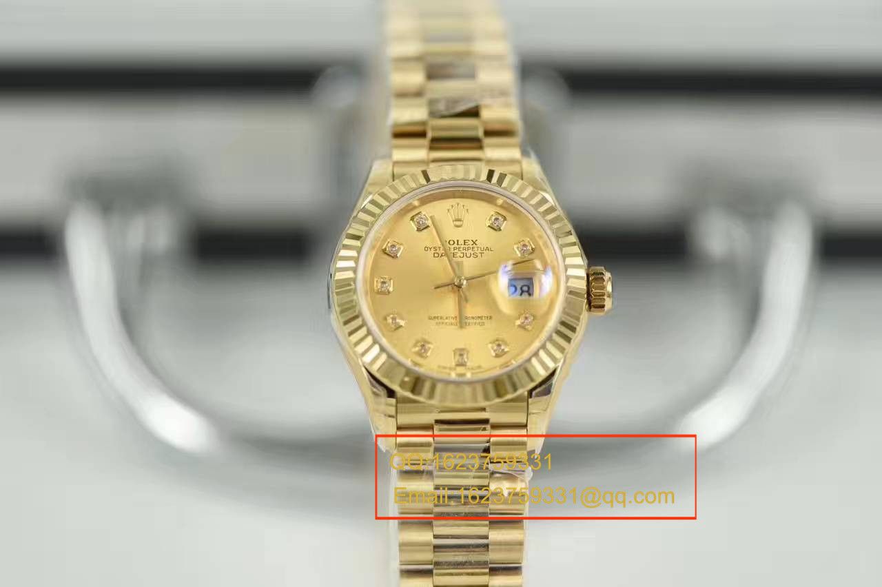   SY厂劳力士女装日志型系列279178香槟面镶钻腕表 / R185