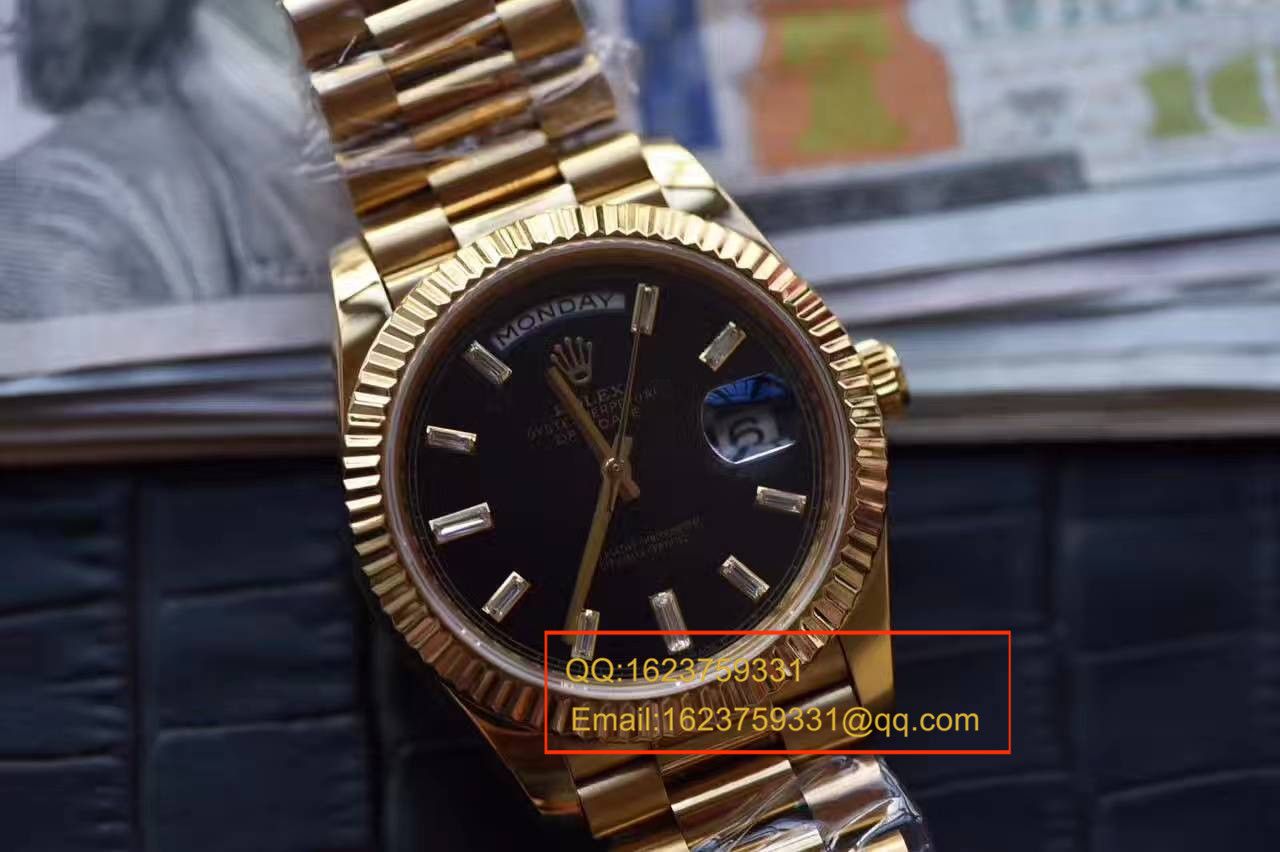   台湾厂劳力士星期日历型系列228239黑面表盘钻钉腕表 / RB0180