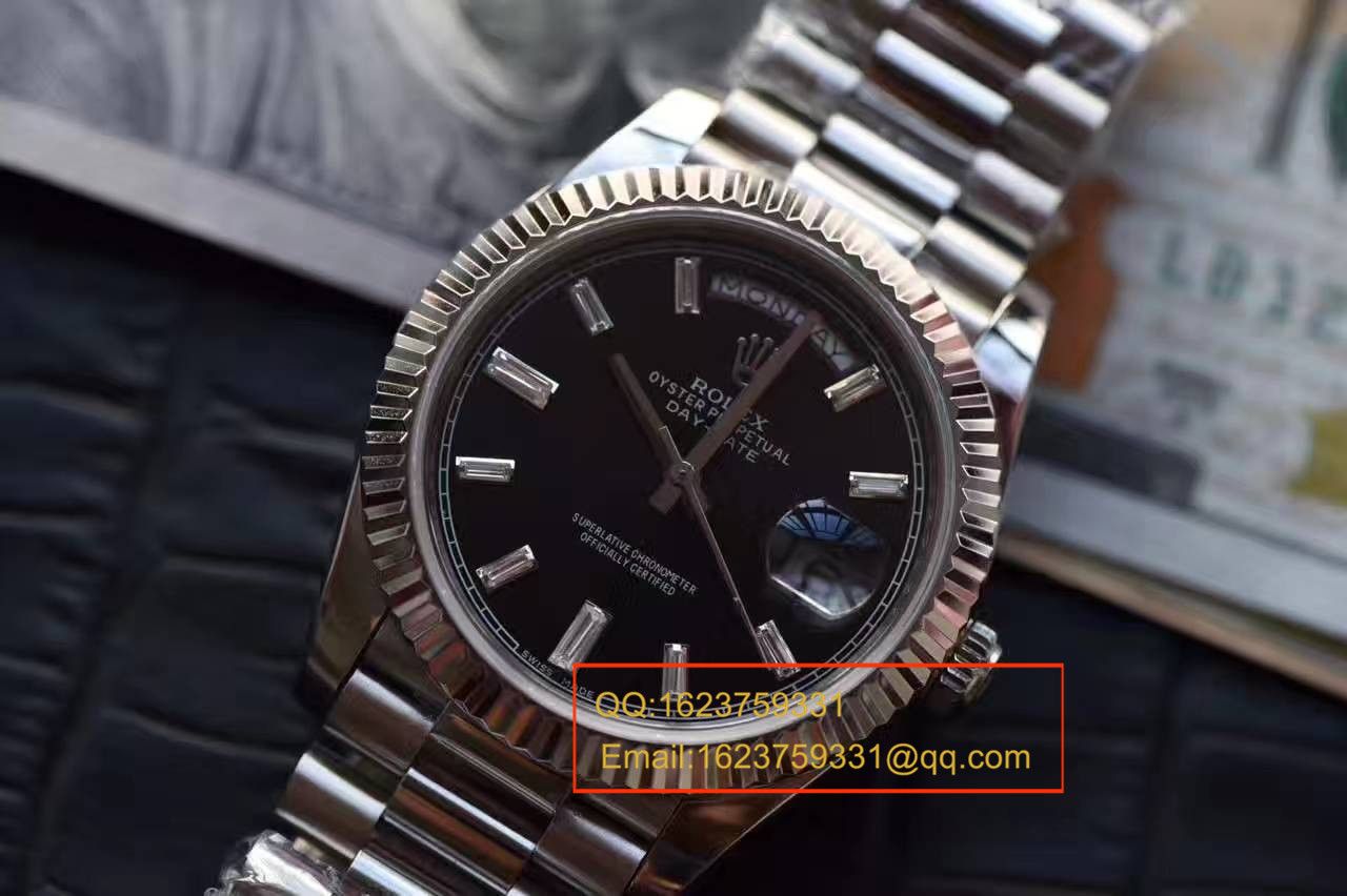   台湾厂劳力士星期日历型系列228239黑面表盘钻钉腕表 / RB0180