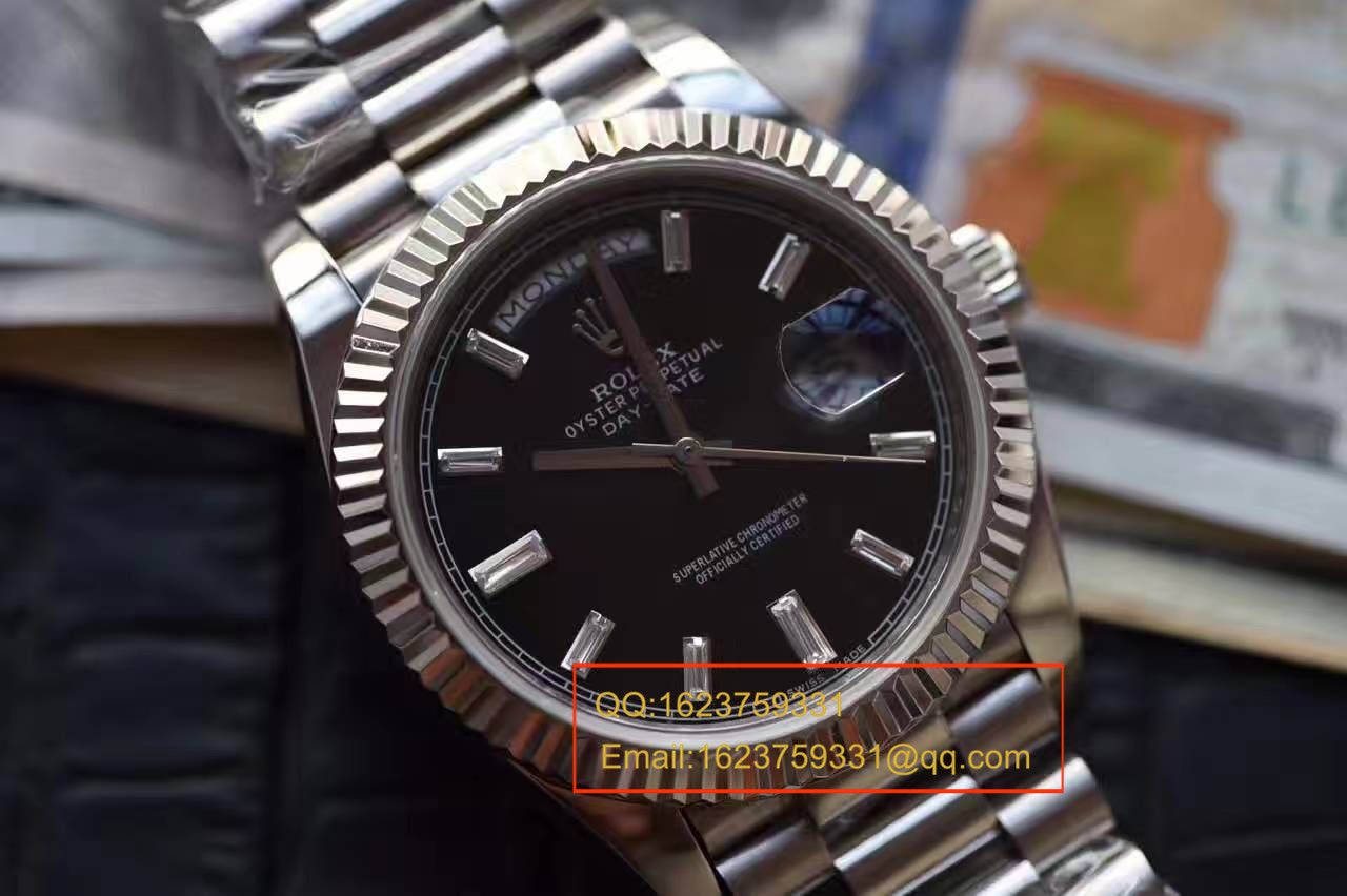   台湾厂劳力士星期日历型系列228239黑面表盘钻钉腕表 / RB0180