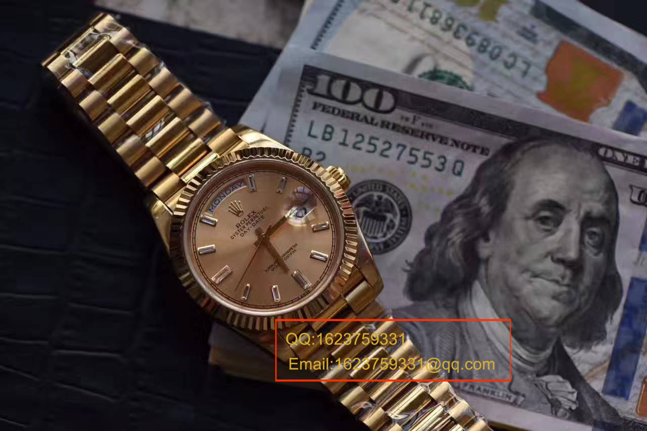   台湾厂高劳力士星期日历型系列228238香槟面表盘钻钉腕表 / RBA179