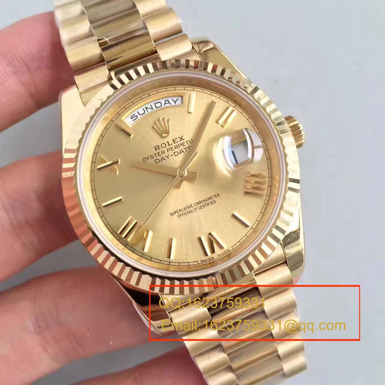   N厂高劳力士星期日历型系列218238-83218 香槟面表盘腕表 / RBE168