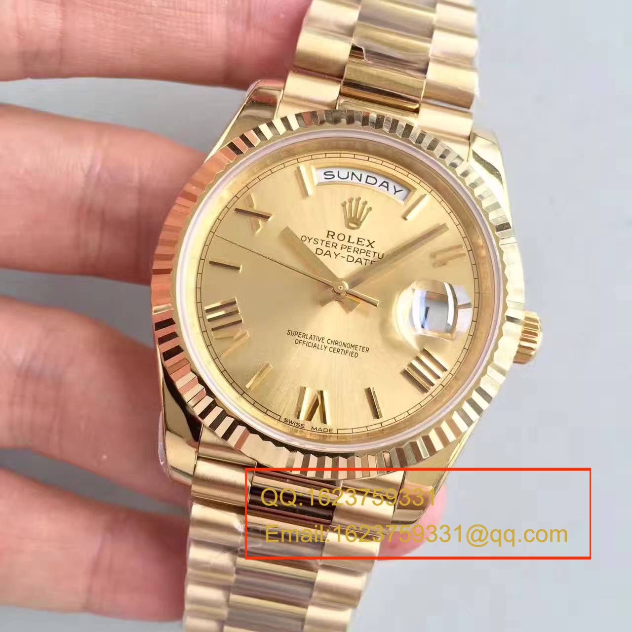   N厂高劳力士星期日历型系列218238-83218 香槟面表盘腕表 / RBE168