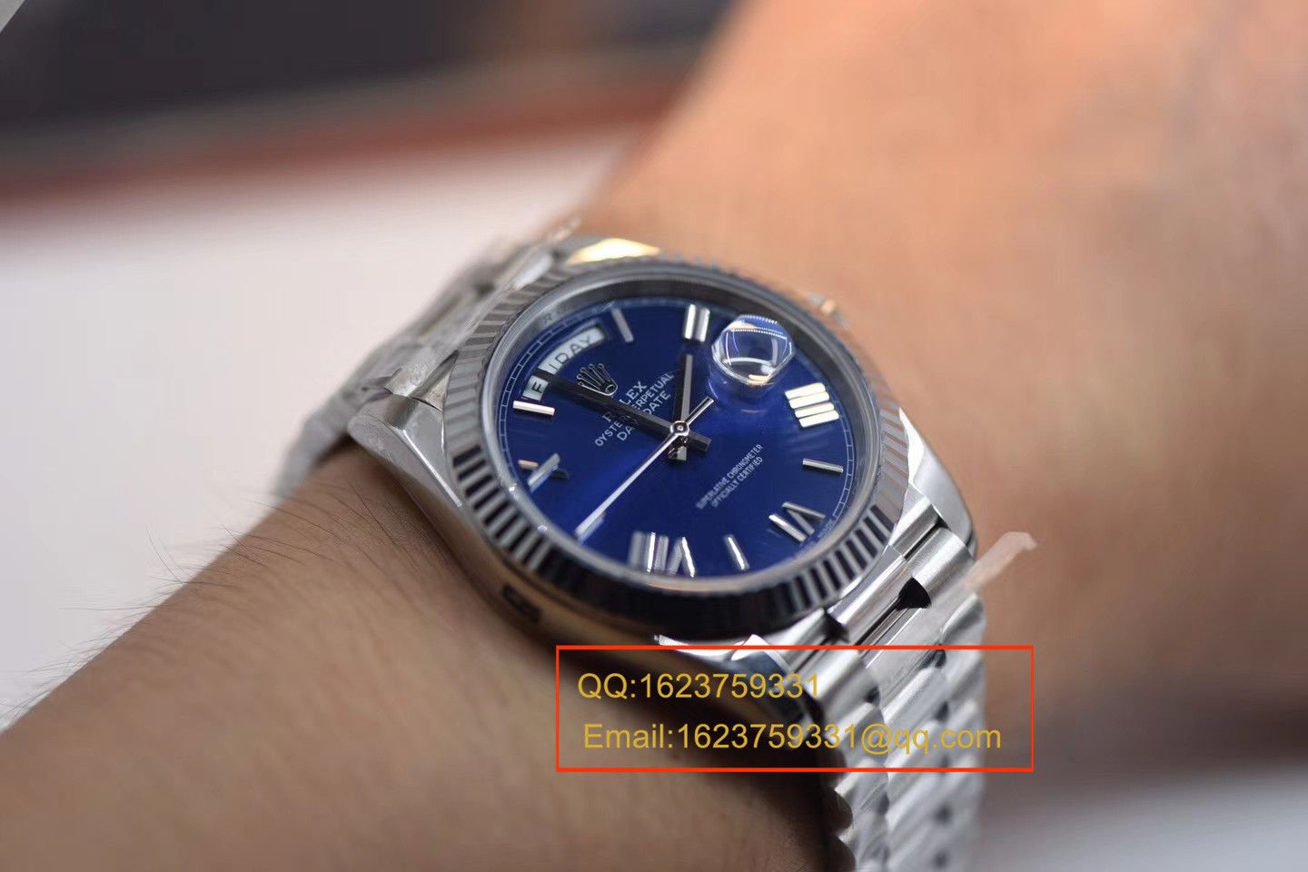 视频评测NOOB厂劳力士星期日历型系列228239蓝盘男士机械手表 / RBE068