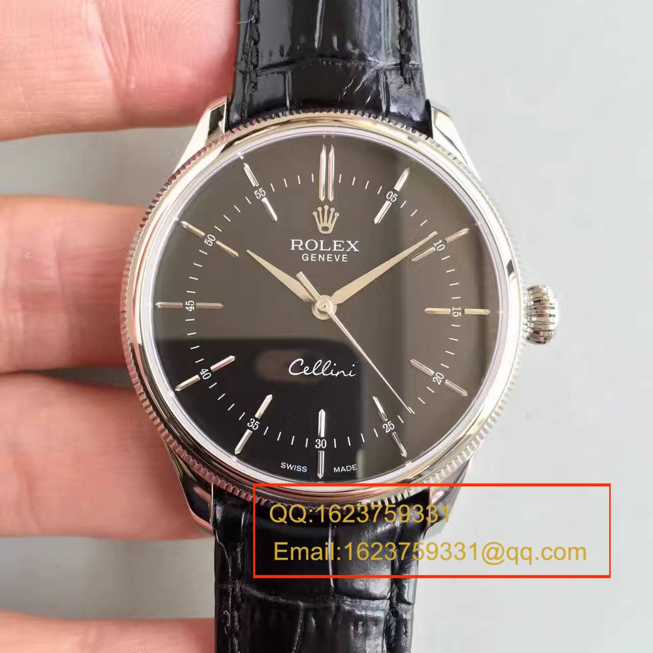   MK  劳力士切利尼系列50509黑盘黑带机械腕表 / R079