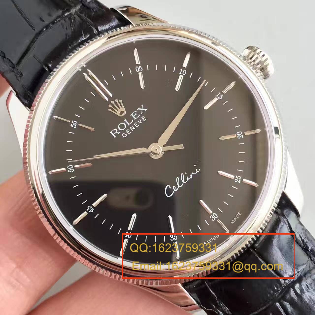   MK  劳力士切利尼系列50509黑盘黑带机械腕表 / R079