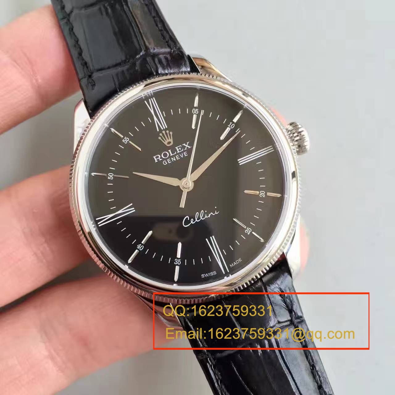   MK  劳力士切利尼系列50509黑盘黑带机械腕表 / R079