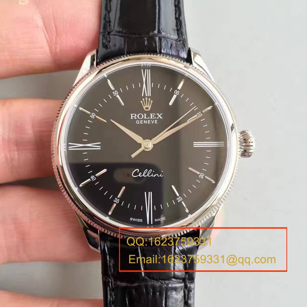   MK  劳力士切利尼系列50509黑盘黑带机械腕表 / R079