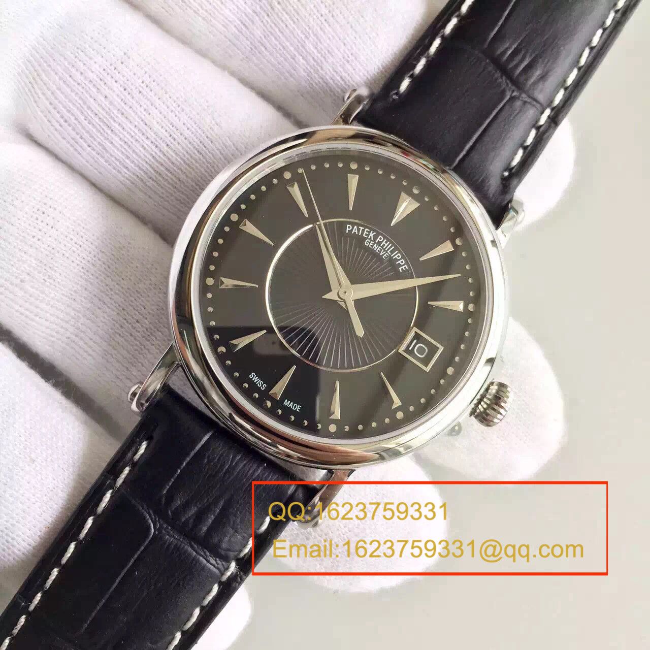   HT  百达翡丽Calatrava 系列白金黑面男表5153G-001 / BD131