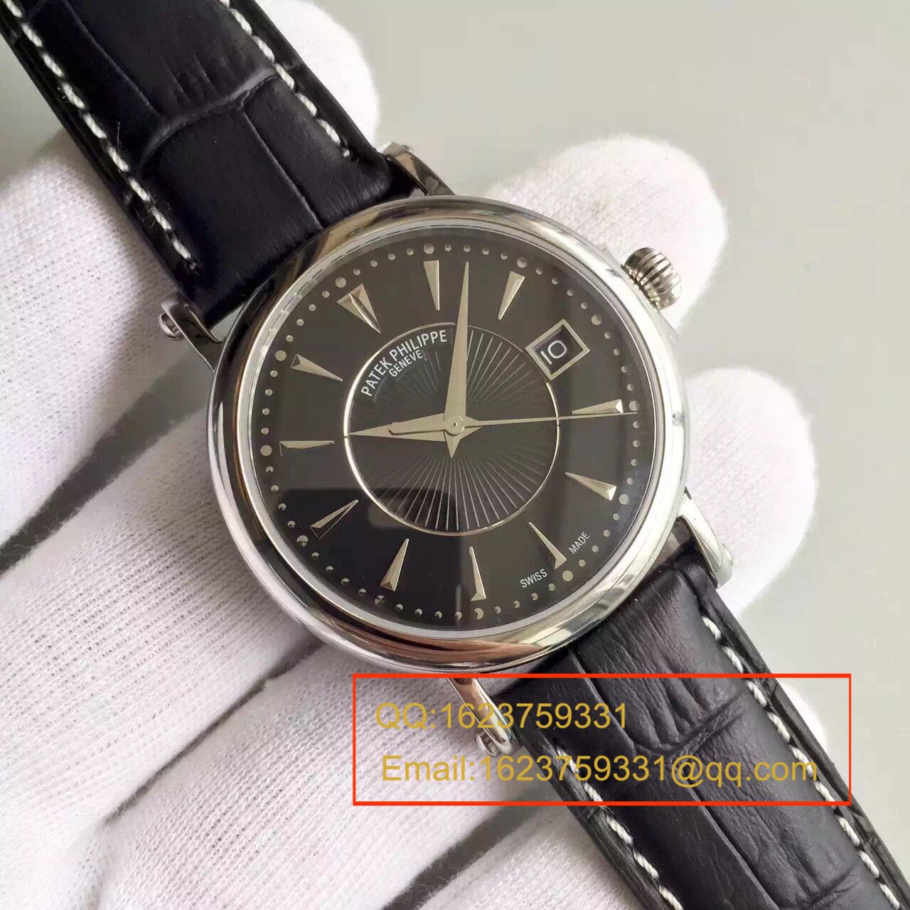   HT  百达翡丽Calatrava 系列白金黑面男表5153G-001 / BD131