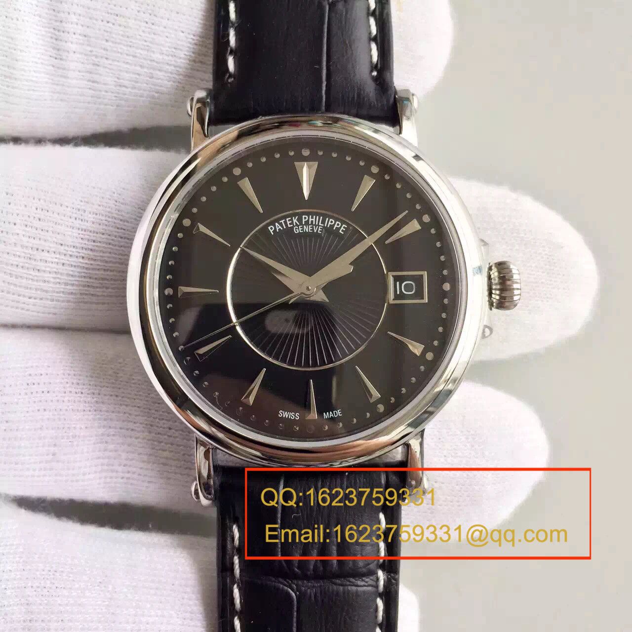   HT  百达翡丽Calatrava 系列白金黑面男表5153G-001 / BD131