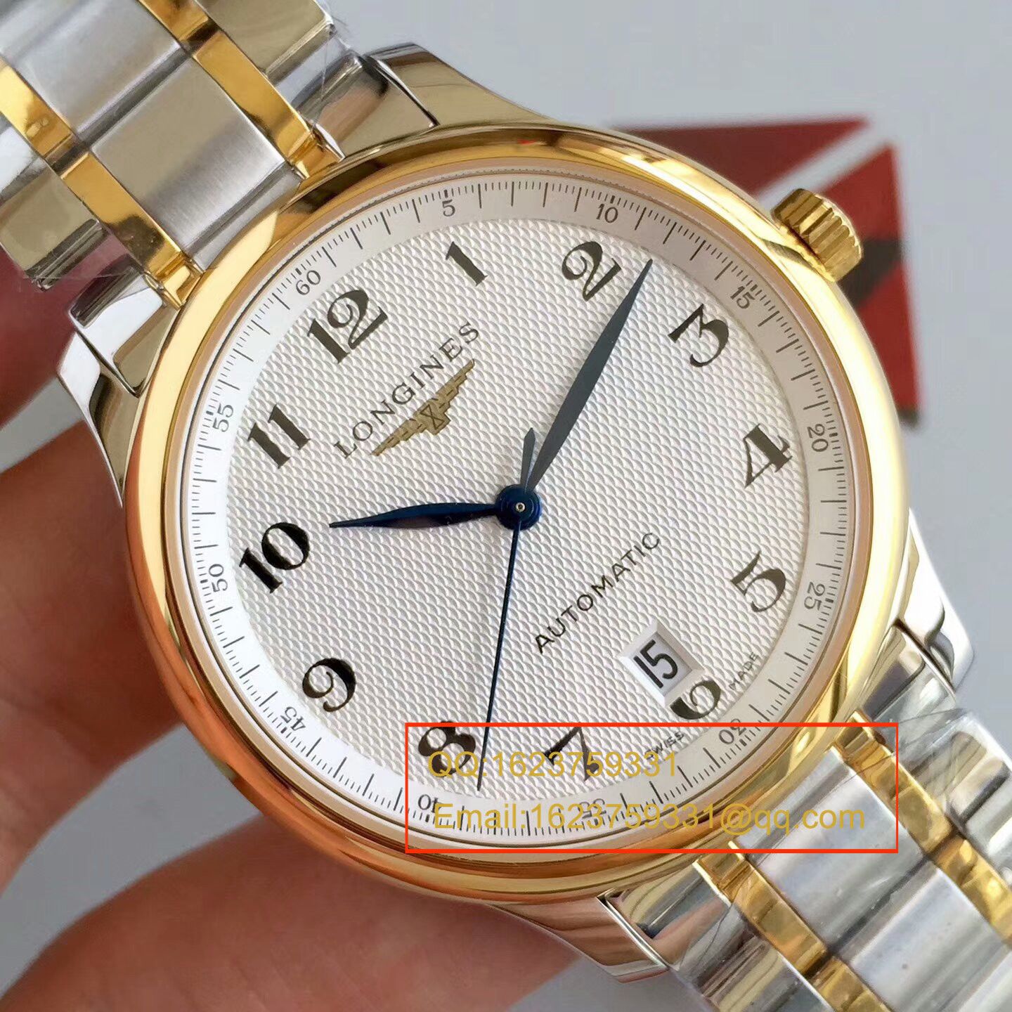   KZ精  浪琴名匠系列L2.628.5.78.7（钢带）、L2.628.6.78.3(皮带)间黄金单历腕表 / LBD096