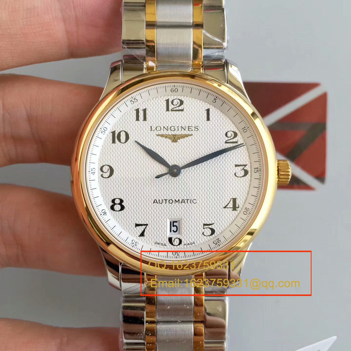   KZ精  浪琴名匠系列L2.628.5.78.7（钢带）、L2.628.6.78.3(皮带)间黄金单历腕表 / LBD096