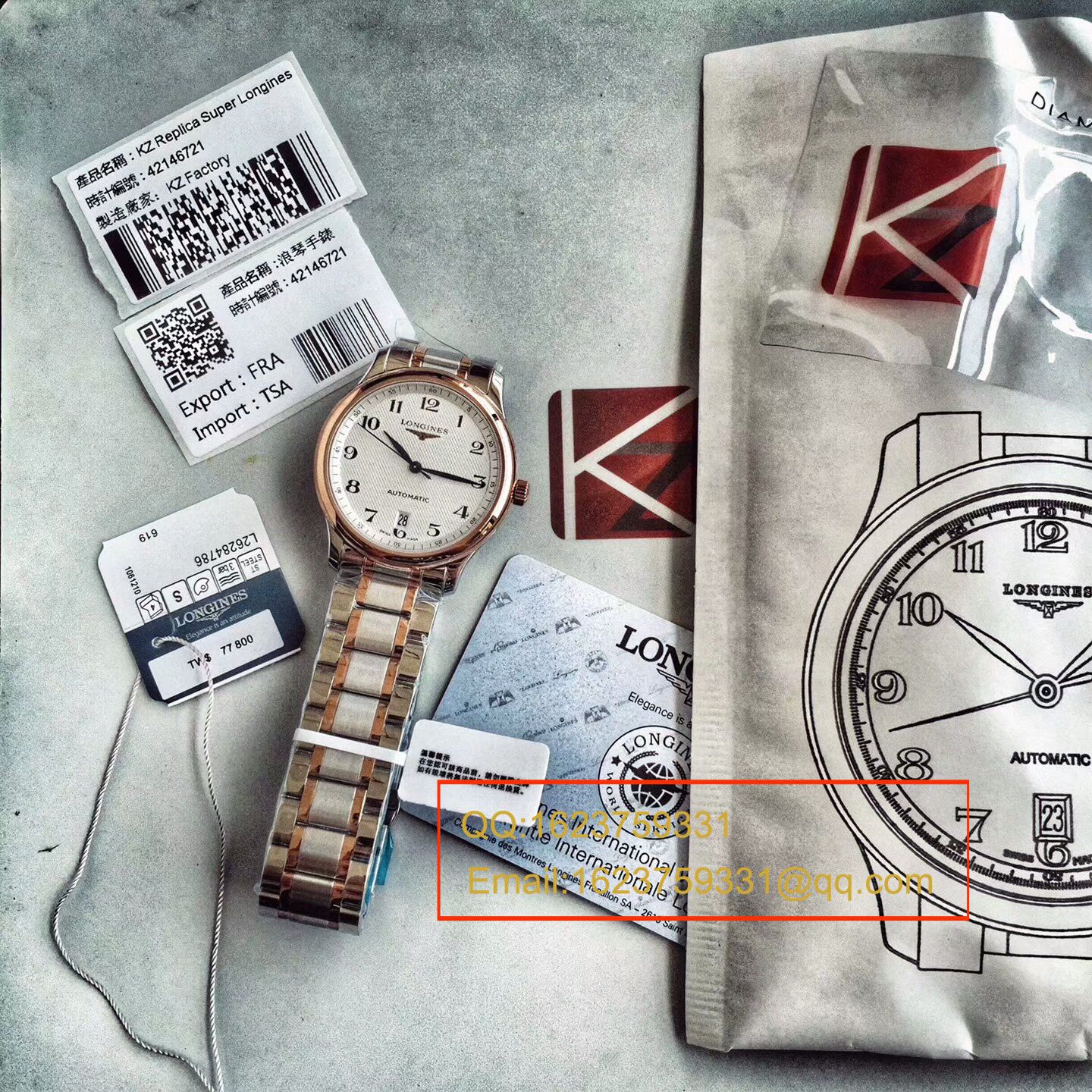   KZ  浪琴名匠系列L2.628.8.78.3间玫瑰金钢带版本腕表 / L097