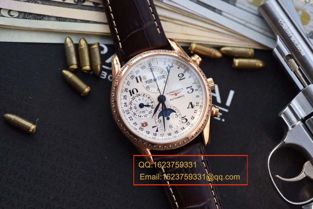   视频解析  浪琴名匠旗舰版本八针月相土豪金版本腕表《表圈镶钻》 / L066