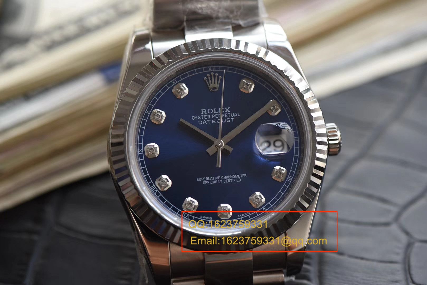 视频评测N厂劳力士日志型系列116234蓝盘镶嵌钻石腕表 / RBD088