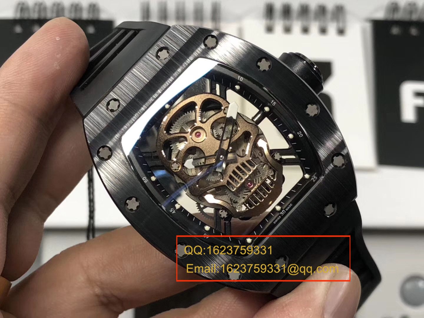   KV厂理查德.米勒男士系列RM 52-01潘玮柏同款金面骷髅头腕表 / RM 52-01