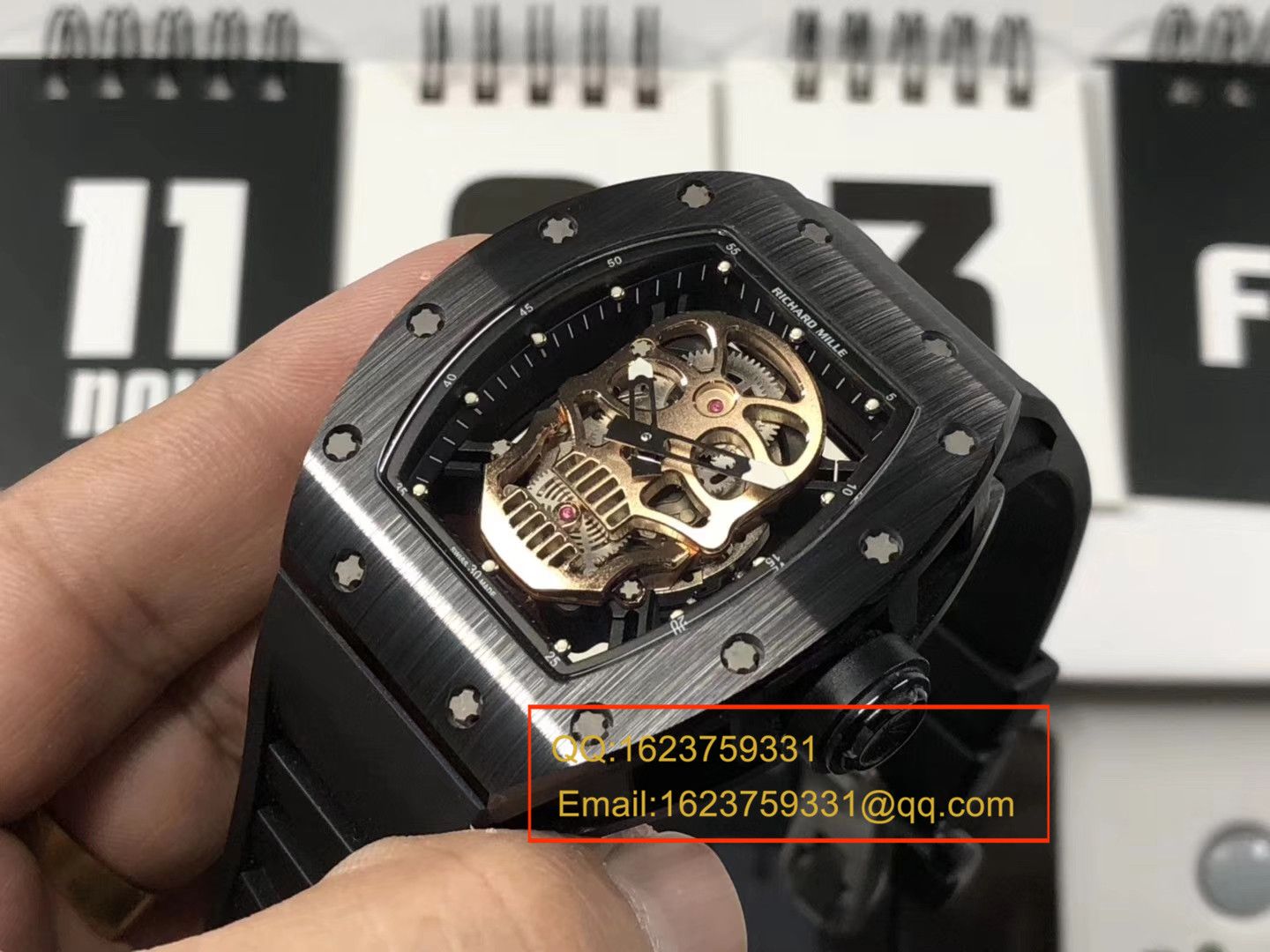   KV厂理查德.米勒男士系列RM 52-01潘玮柏同款金面骷髅头腕表 / RM 52-01