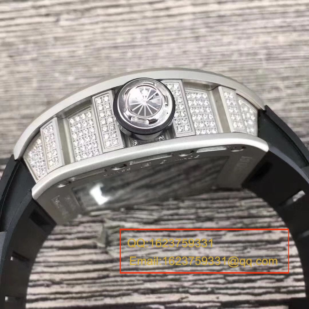   KV  理查德.米勒RICHARD MILLE男士系列RM 052银面骷髅头满钻腕表 / RM052C