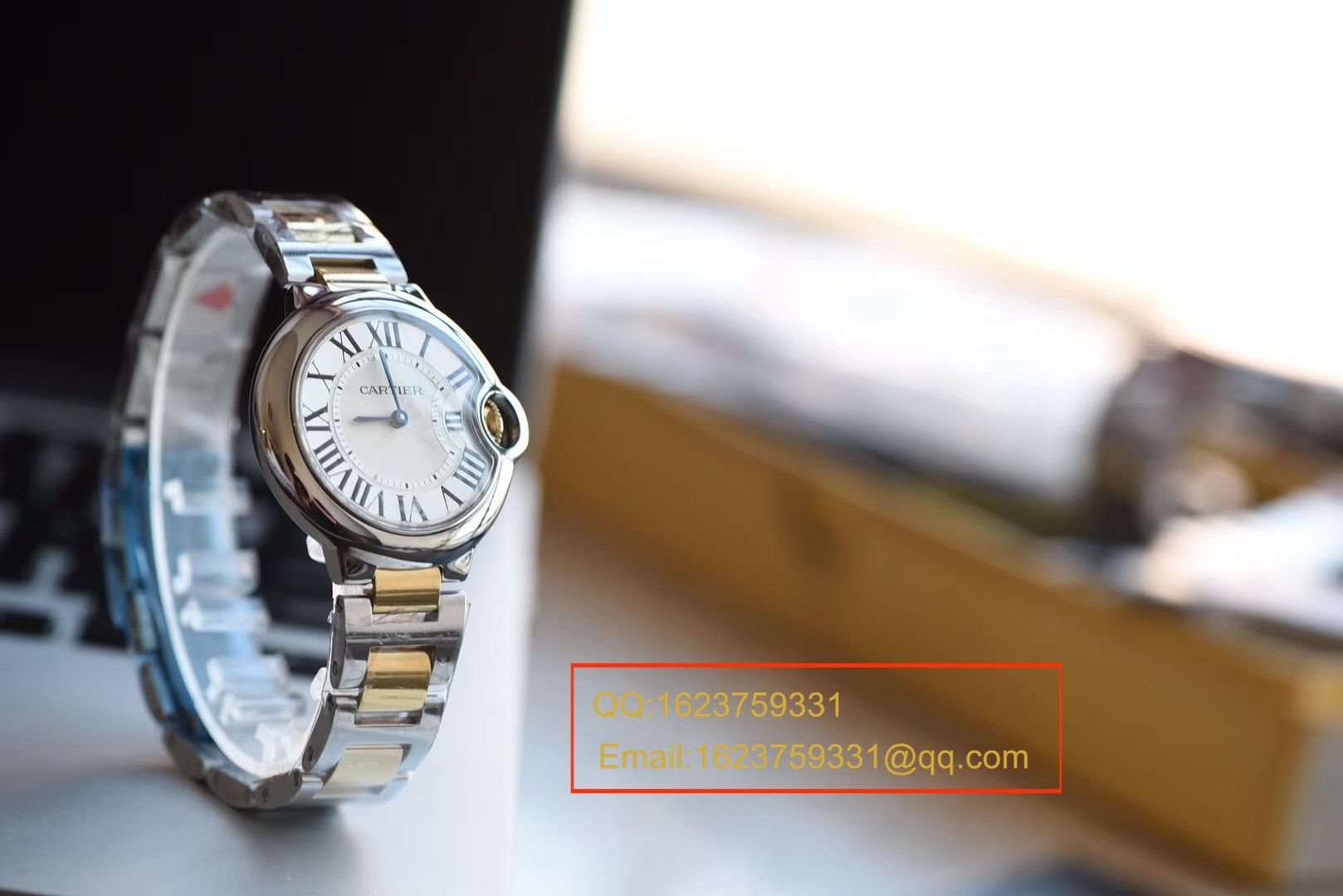   HBBV6  卡地亚蓝气球系列W69008Z3女士33/36毫米间金石英腕表 / K138