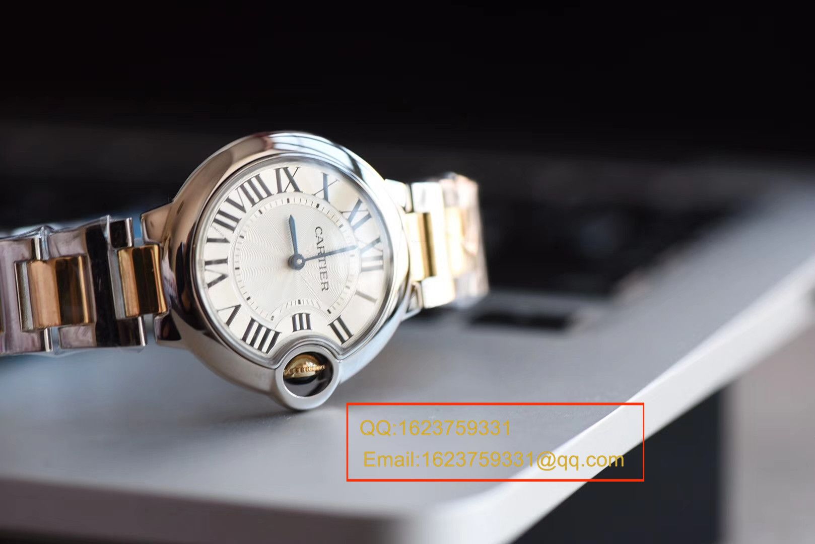   HBBV6  卡地亚蓝气球系列W69008Z3女士33/36毫米间金石英腕表 / K138