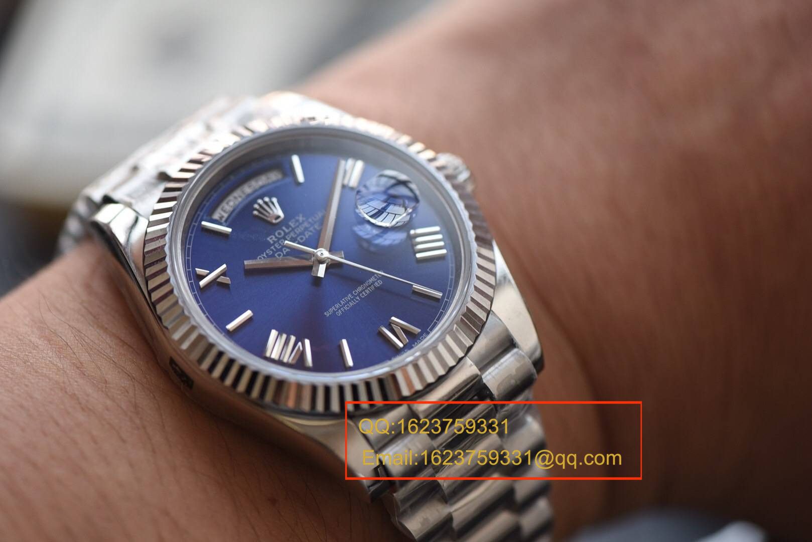 视频评测NOOB厂劳力士星期日历型系列228239蓝盘男士机械手表 / RBE068
