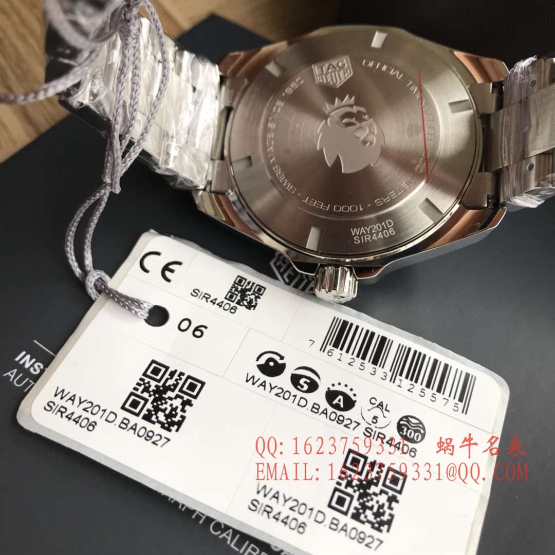   香港原单 支持专柜验货  泰格豪雅竞潜Aquaracer系列300M英超联赛特别款腕表WAY201D.BA0927 / TG037