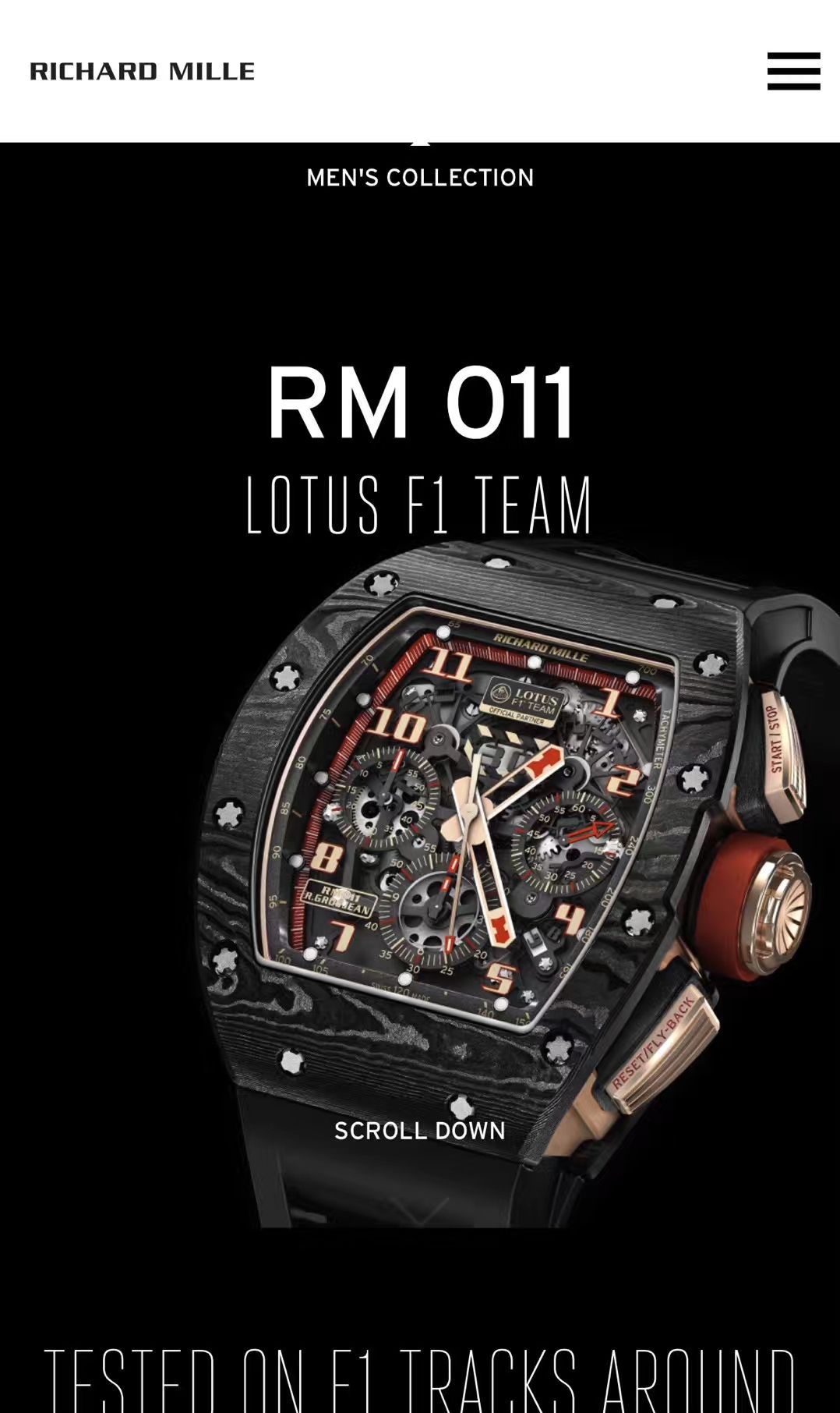   KV  理查德.米勒RICHARD MILLE男士系列RM 011 LOTUS F1 TEAM男士机械腕表 / RM 011 LOTUS F1 TEAM 