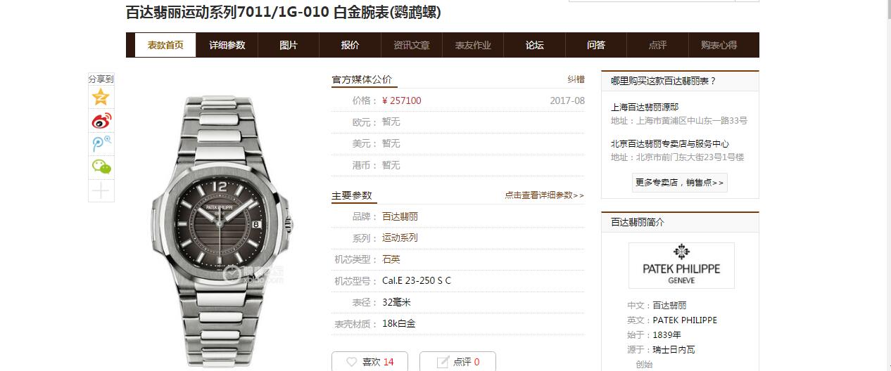   JJ  百达翡丽运动系列7011/1G-001 、7011/1G-010白金腕表、7011/1R-010 、7011/1R-001玫瑰金女士腕表(鹦鹉螺) / BD220