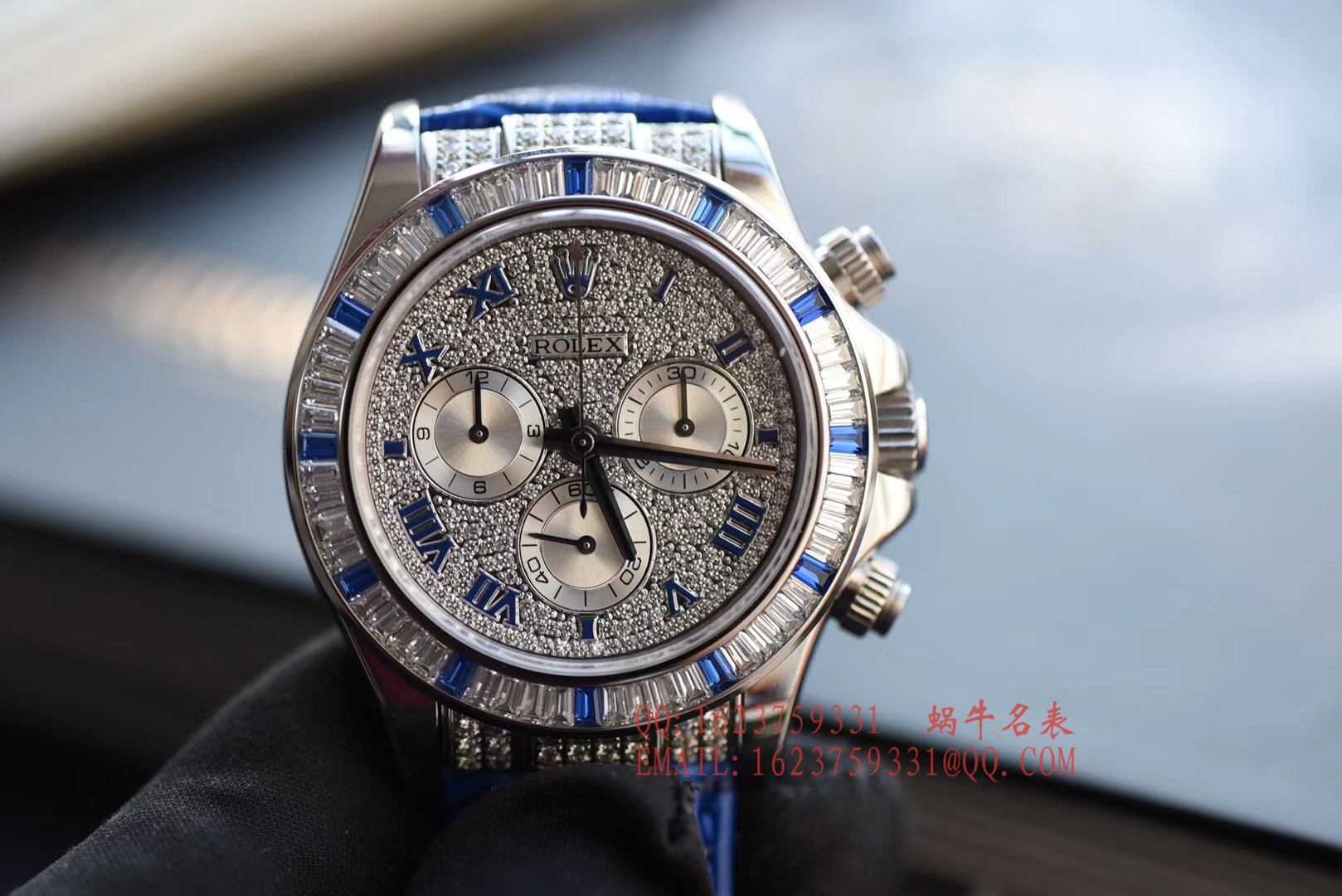   台湾  劳力士宇宙计型迪通拿系列116599 12sa密镶钻表面配蓝珐琅罗马数字腕表 / RBD201