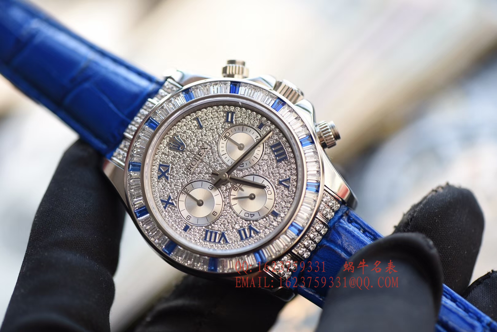   台湾  劳力士宇宙计型迪通拿系列116599 12sa密镶钻表面配蓝珐琅罗马数字腕表 / RBD201