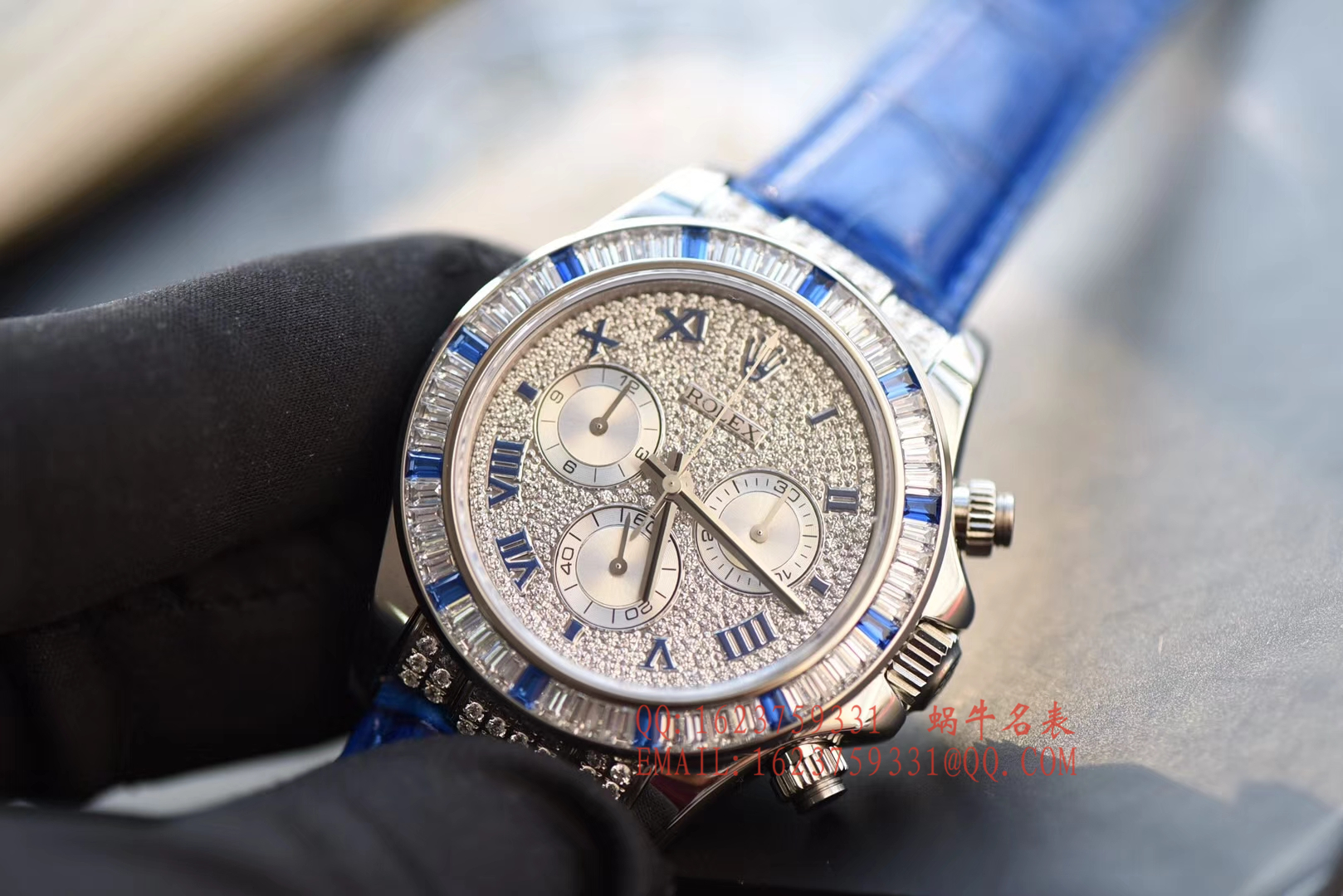   台湾  劳力士宇宙计型迪通拿系列116599 12sa密镶钻表面配蓝珐琅罗马数字腕表 / RBD201