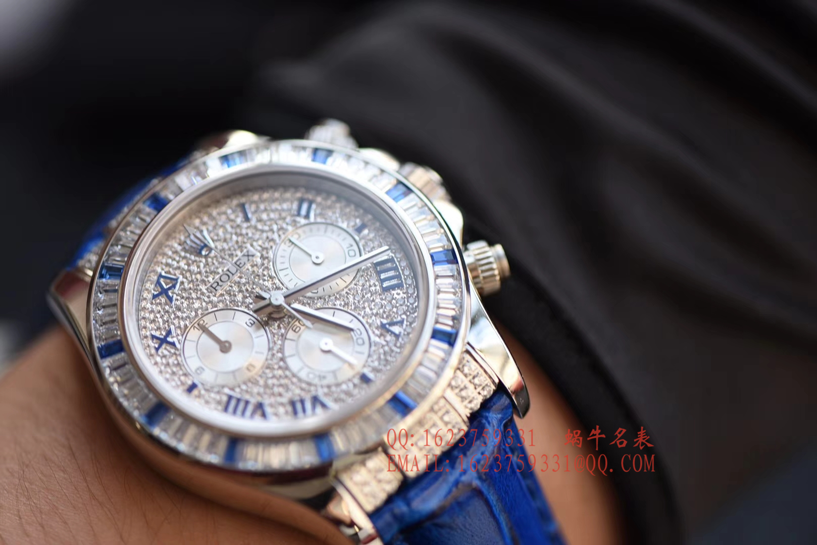   台湾  劳力士宇宙计型迪通拿系列116599 12sa密镶钻表面配蓝珐琅罗马数字腕表 / RBD201