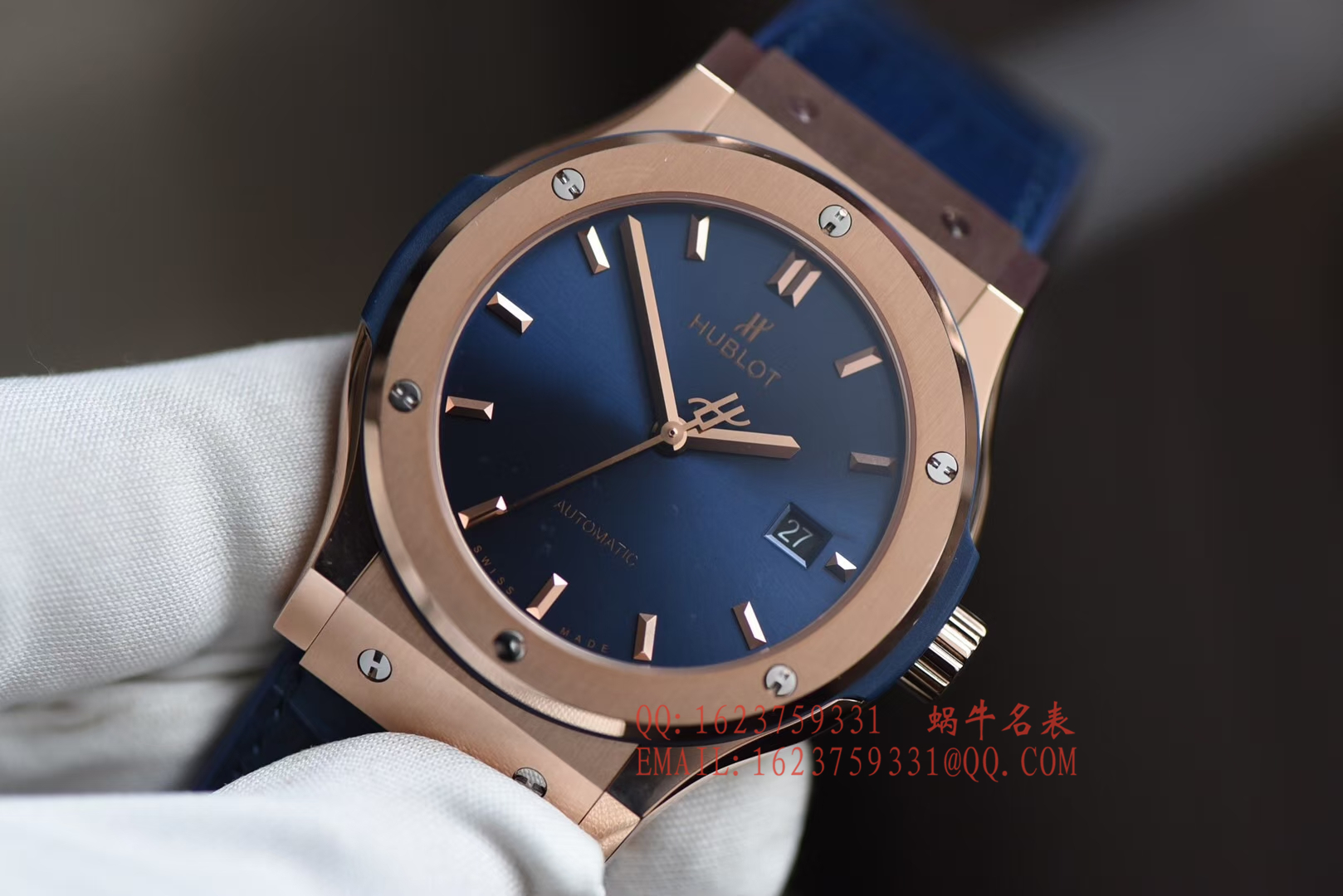   JJ手 表  宇舶HUBLOT经典融合系列宇舶classic fusion  kinggold金壳蓝面 / YB053