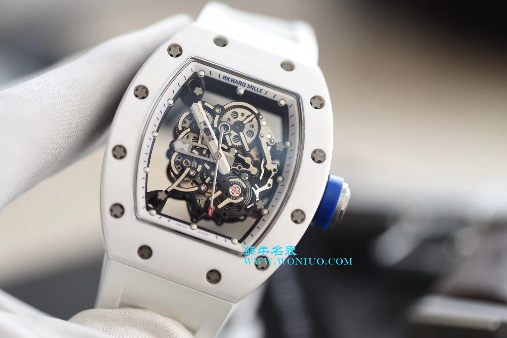   KV  理查德.米勒RICHARD MILLE男士系列RM 055白陶瓷白面橡胶带新款腕表 / RM 055D