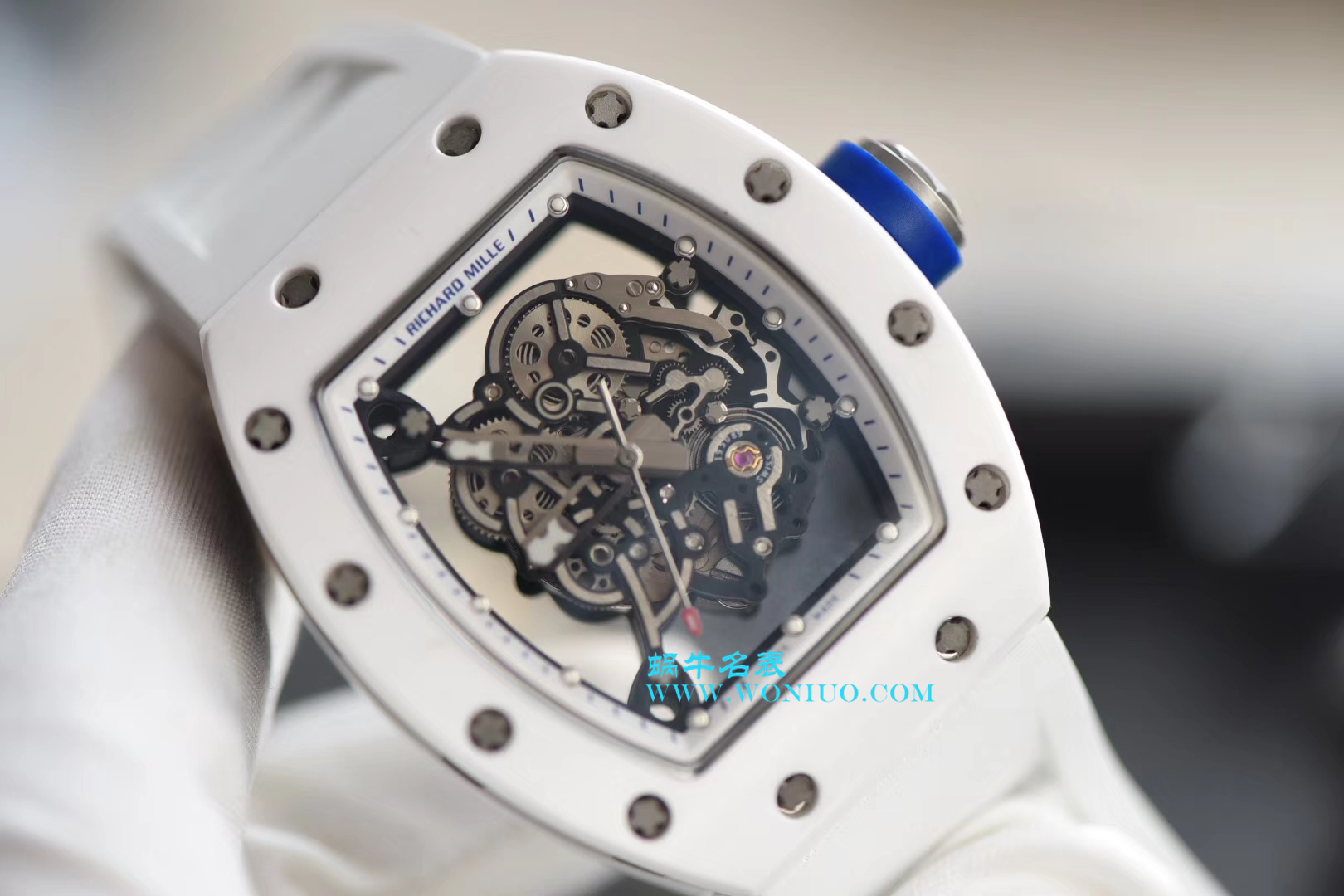   KV  理查德.米勒RICHARD MILLE男士系列RM 055白陶瓷白面橡胶带新款腕表 / RM 055D